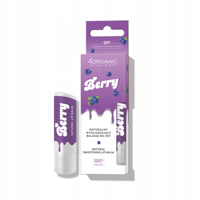 4ORGANIC naturalny ochronny balsam do ust Berry Jagoda 5g