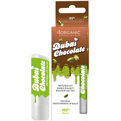 4ORGANIC naturalny ochronny balsam do ust Dubajska Czekolada 5g