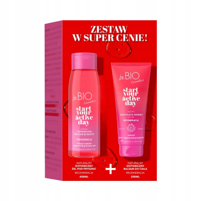 beBIO Start Your Active Day zestaw żel 400ml i balsam Regeneracja 200ml