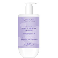 4ORGANIC Naturalny płyn do higieny intymnej z kwasem mlekowym i prebiotykami 300ml