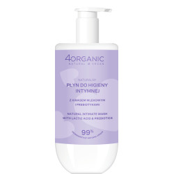 4ORGANIC Naturalny płyn do higieny intymnej z kwasem mlekowym i prebiotykami 300ml