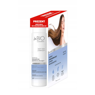 beBIO Zestaw baby hair complex szampon do włosów przetłuszczających 300ml + Odżywka farbowane gratis beBIO Zestaw baby hair complex szampon do włosów przetłuszczających 300ml + Odżywka farbowane gratis