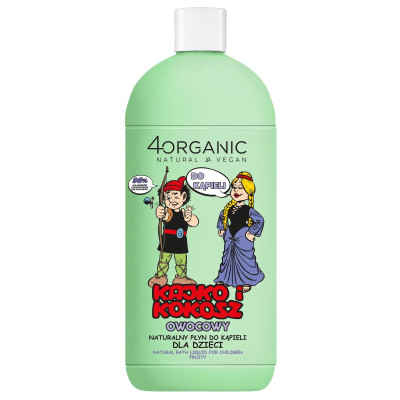 4ORGANIC Kajko i Kokosz płyn do kąpieli dla dzieci duża piana Owocowy 500ml